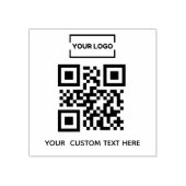 Business logo QR-code en aangepaste tekst Rubberstempel (Afrduk)