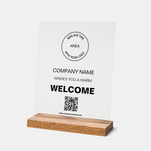 Business Logo QR Code Entreprise Affiche de bienve (Angle)