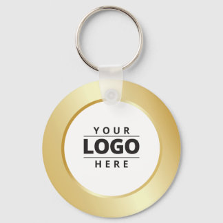 Business Logo QR Code Gold White Employee Sleutelh Sleutelhanger