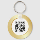 Business Logo QR Code Gold White Employee Sleutelh Sleutelhanger (Achterkant)