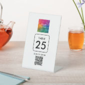Business Logo QR-code Hier Sjabloon tabelnummer Reclamebord Met Voetstuk (Insitu)
