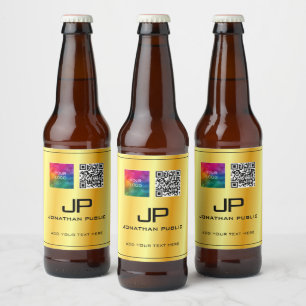 Business Logo QR Code Monogram Sjabloon Aangepast Bier Etiket