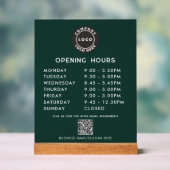 Business Logo QR Code Opening Hours Green (Neutre)