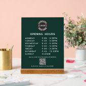Business Logo QR Code Opening Hours Green (Mariage)