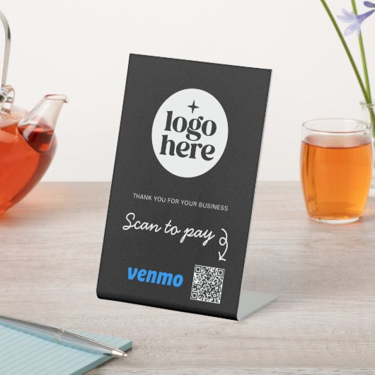 Business Logo QR Code Payment Scan To Pay Reclamebord Met Voetstuk (Insitu)
