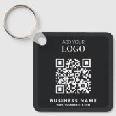 Business Logo QR Code Promotie Modern Zwart Sleutelhanger (Voorkant)
