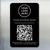 Business Logo QR-code - Promotie zwart Magneet