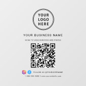 Business Logo QR Code Raamsticker (Vel)