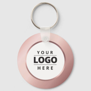 Business Logo QR Code Roos Gold Employee Sleutelha Sleutelhanger