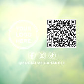 Business Logo QR Code Social Media Horizontal Raamsticker (Vel 3)