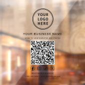 Business Logo QR Code Social Media Raamsticker (Vel 2)
