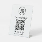 Business Logo QR Code Tabletop Reclamebord Met Voetstuk (Voorkant)