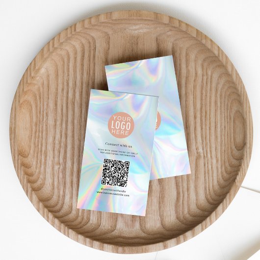 Business Logo QR Code Typografie Holografisch Visitekaartje