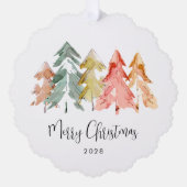 Business Logo QR Code Vrolijk Kerstfeest Ornament Kaart (Voorkant)