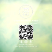 Business Logo QR Code White Lettering Raamsticker (Vel 3)