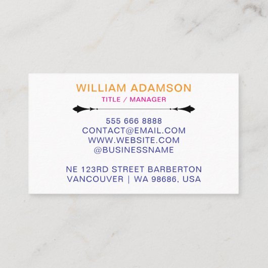 Business Logo & QR Code | White & Pink Bakery Visitekaartje (Achterkant)