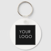 Business Logo QR Code White Sleutelhanger (Voorkant)