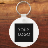 Business Logo QR Code White Sleutelhanger (Voorkant)