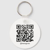 Business Logo QR Code White Sleutelhanger (Achterkant)