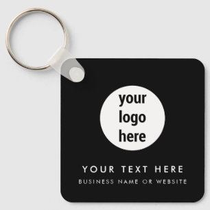 Business Logo QR Code Zwart Minimalistisch Bedrijf Sleutelhanger
