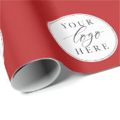 Business Logo Red Christmas Cadeaupapier (Rol Hoek)