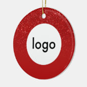Business Logo Red Glitter Keramisch Ornament (Links)