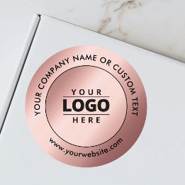 Business Logo Rose Gold Promotional Shipping Ronde Sticker