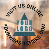 Business Logo Round Black Jouw tekst Aangepaste wi Raamsticker (Vel 2)