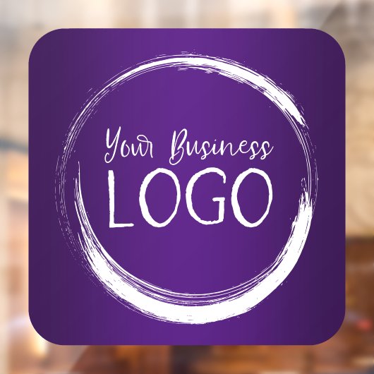 Business Logo Royal Paars Gradient Raamsticker (Vel 2)