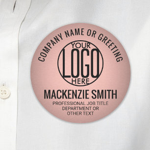 Business Logo Roze Kleur Gedrukt Plastic Medewerke Naamplaatje