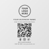 Business Logo Scan To View QR Code Raamsticker (Vel)