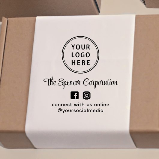 Business Logo Script Social Media Zelfinktende Stempel