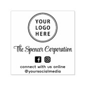 Business Logo Script Social Media Zelfinktende Stempel (Design)