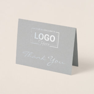 Business Logo Silver Foil Hartelijk dank voor uw k Folie Kaarten