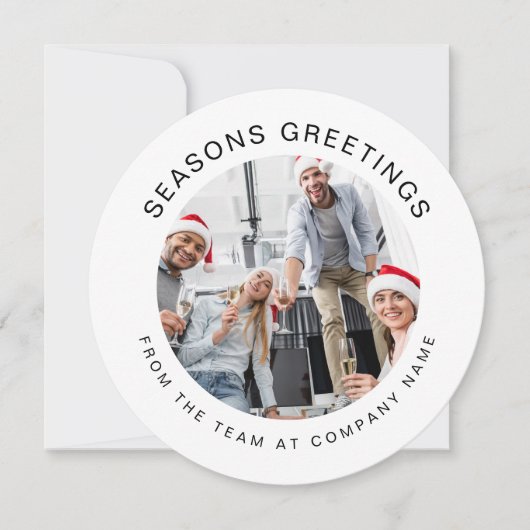 Business Logo Simple Custom-kerstmis Feestdagenkaart (Voorkant)