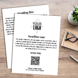 Business Logo Simple Minimalist Flyer Zwart
