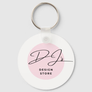 Business Logo Sleutelhanger ronde met een witte b/