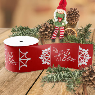 Business Logo & Snowflakes, Gold Branded Gift Grosgrain Lint