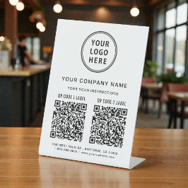 Business Logo Social Media Create 2 QR Codes Reclamebord Met Voetstuk