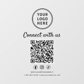 Business Logo Social Media Create Your QR Code Raamsticker (Vel)
