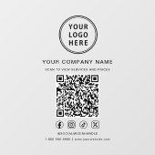 Business Logo Social Media Create Your QR Code Raamsticker (Vel)