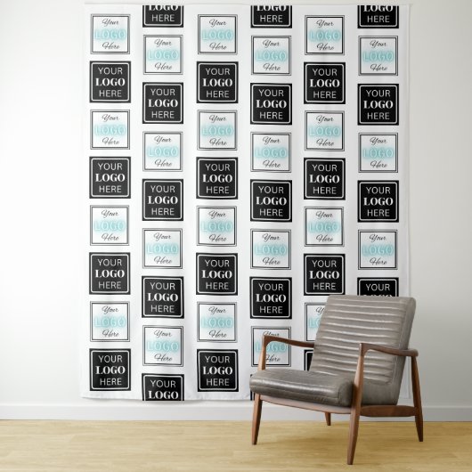 Business Logo Step Repeat Minimalist Backdrop Wandkleed (In situ)