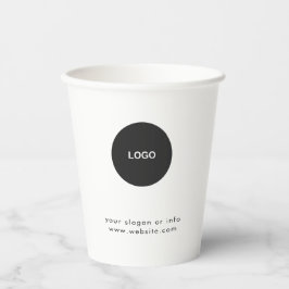 Business Logo | Stylish Black Modern Professional Papieren Bekers