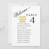 Business Logo Table Event Seating Plan Cards  Kaart (Voorkant)