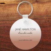 Business Logo Terracotta Simple Sleutelhanger (Voorkant)