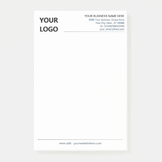 Business Logo Text Company Post-it® notes Sjabloon (Voorkant)