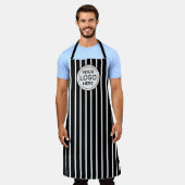 Business Logo Vertical White Stripes  Schort (Gedragen)