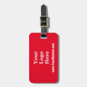 Business Logo Website Helder Rood en Wit Bagagelabel (Voorkant verticaal)
