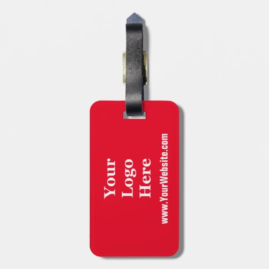 Business Logo Website Helder Rood en Wit Bagagelabel (Achterkant verticaal)