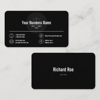 Business Logo White Icons Classy Black Visitekaartje